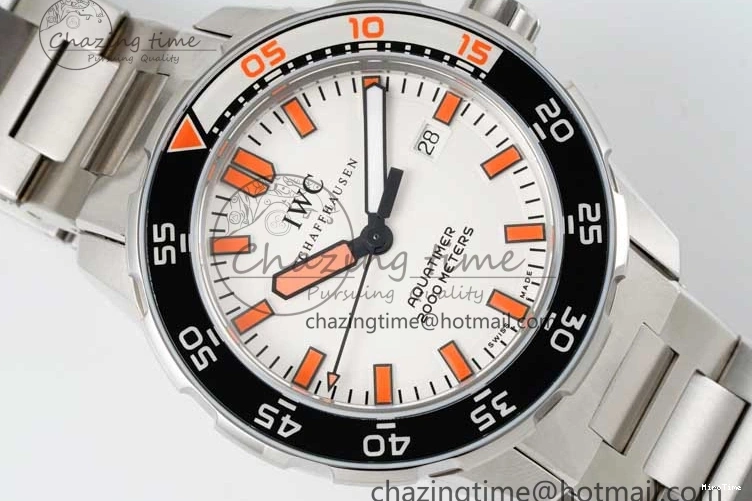 MIROTIME 0725 BestValue Aquatimer Automatic SS RSF 1:1 Best Edition White Orange Dial on SS Bracelet A 7072